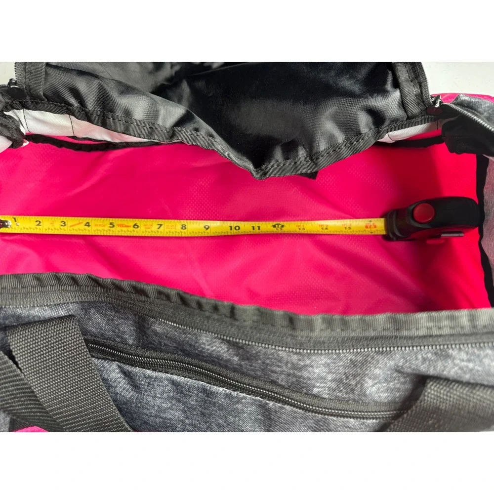 Adidas Duffel Bag Pink Grey Heathered Gym Travel Shoulder Bag Large Logo